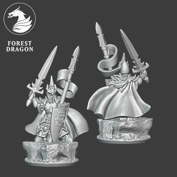 Shadow Elves - Lord with Sword and Spear