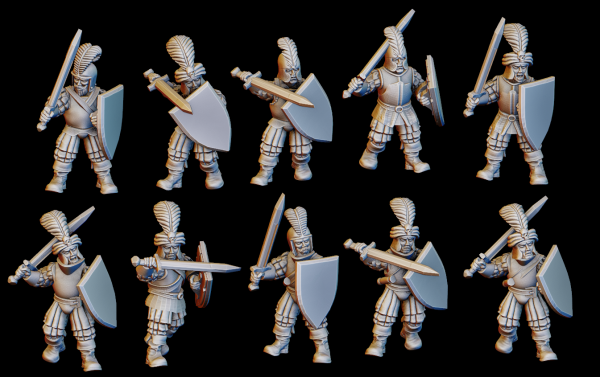 Empires of Man - Individual Landsknecht Swordsmen (Helmets)