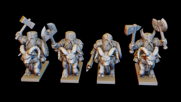 Dwarven Lords - Individual Mountain Goat Riders