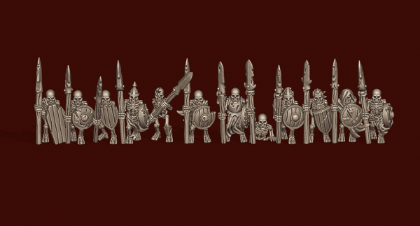 Vampire Lords - Individual Skeleton Spearmen Soldiers Pack