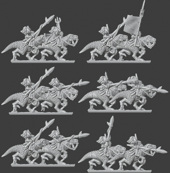 Shadow Elves - Full Lizard Rider Knights Regiment